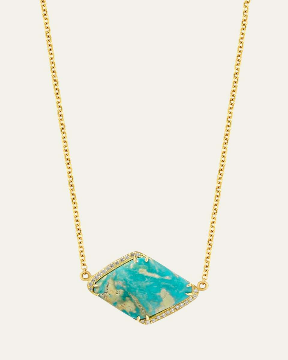 Nevada Mona Lisa Turquoise and Diamond Yin Yang Necklace
